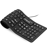sungwoo Foldable Silicone Keyboard USB Wired Standard Keyboard Waterproof Rollup Keyboard for PC ...