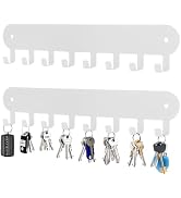 Suzurana 2 Pack Key Holder for Wall,Key Hooks with 8 Hooks, Key Rack for Wall No Drill for Living...