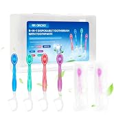 Mini Disposable Toothbrushes Set 5-in-1 Portable Pre-Pasted Travel Toothbrush with Toothpaste + T...