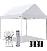 Eurmax USA Patented 10x10 Pop Up Canopy Tent Party Tent Commercial Instant Canopies Shelter with ...