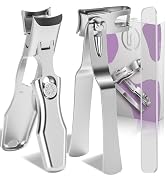 Toenail Clippers for Thick Toenails,3Pcs Heavy Duty Toenail Clippers Set for Men with Catcher, La...