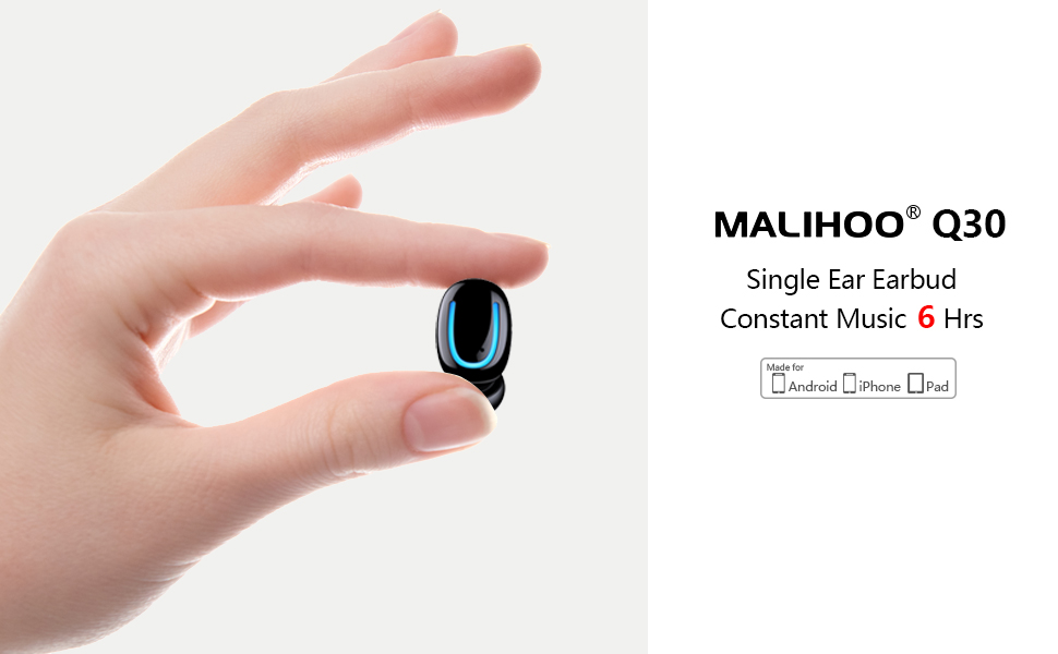 Single Bluetooth Earbud, Mini Invisible Wireless Headset, in Ear invisible bluetooth Headphones