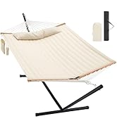 Homgava Two Person Hammock with Stand for Outside Heavy Duty, Outdoor Patio Hammock with Portable...