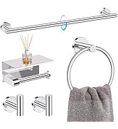 TQKAG 5 Piece Bathroom Towel Bar Holder Sets Polished Chrome Bathroom Hardware Set Stainless Stee...