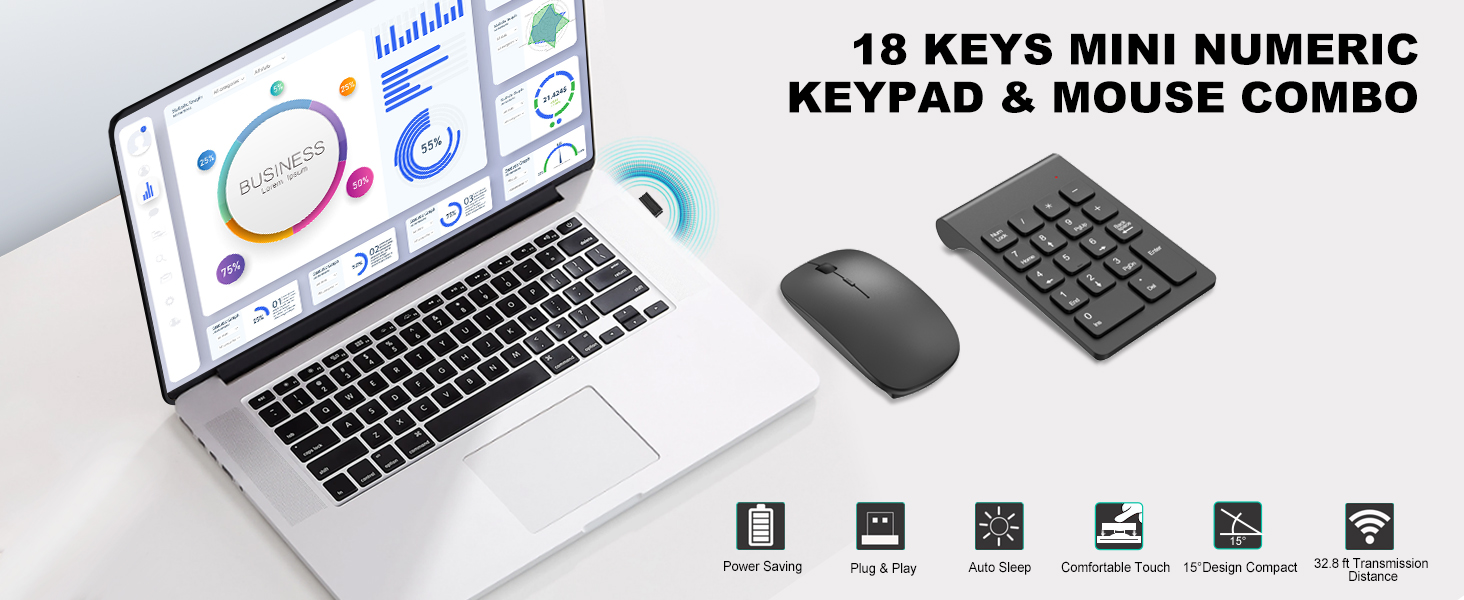 18 KEYS MINI NUMERIC KEYPAD and MOUSE COMBO
