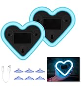 Upgrade Car Light LED Ambient Lights Heart Solar Lights Solar-Powered Heart-Shaped Neon Lights fo...
