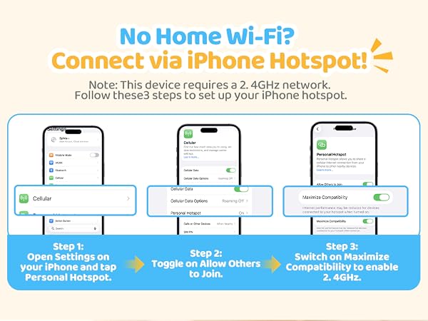 No Home Wi-Fi? Connect via iPhone Hotspot!