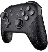 eXtremeRate Textured Black Replacement Handle Grips for Nintendo Switch Pro Controller, 3D Splash...