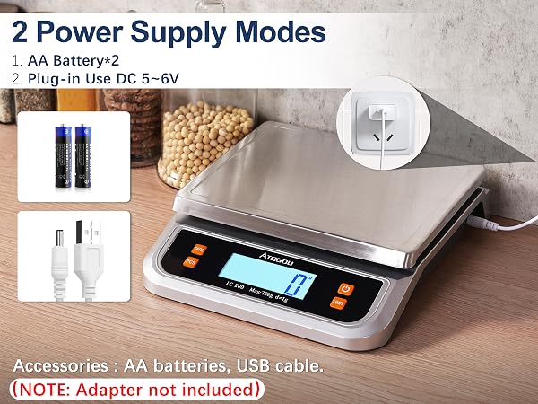 ATOGOU 66lb/30kg Commercial Large Digital Kitchen Scale