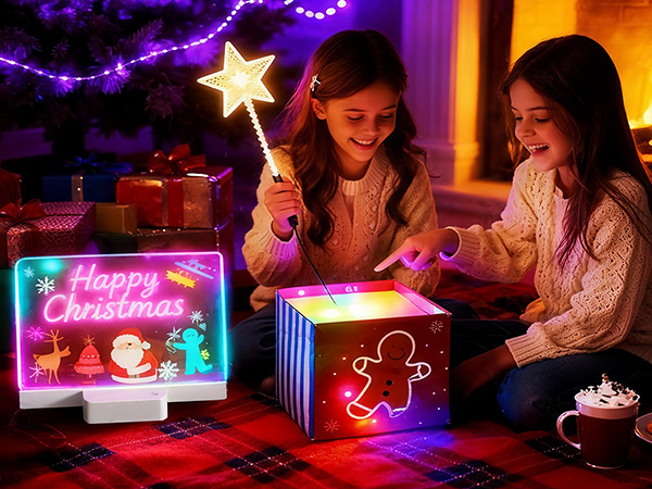 Rechargeable LED Note Board with 6 Colors & 5 Modes, Doodle Glow Drawing Board with Sketchbook