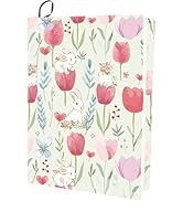 CRASPIRE Flower Stretchable Book Cover Tulip Bunny Pink Washable Reusable Large Nylon Cloth Polye...