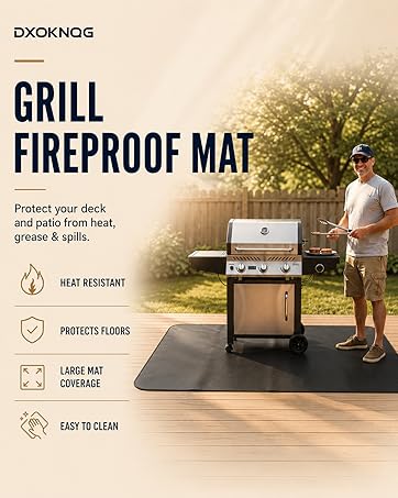 GRILL FIREPROOF MAT Protect your deck and patio from heat, grease & spills.