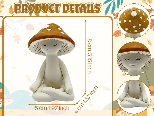 Meditation Mushroom Resin Statue