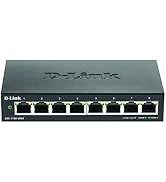 D-Link Ethernet Switch, 8 Port Easy Smart Managed Gigabit Desktop EEE Network Internet or Wall Mo...