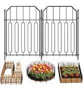 Goovilla Garden Fence, Total 10ft(L) x 21in(H) Garden Fencing Animal Barrier, 10 Pcs Rustproof Me...