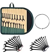 GOLD DEER 20PCS Mini Wrench Set Standard Metric and SAE 4mm-11mm & 5/32"-7/16" Open End and Box E...