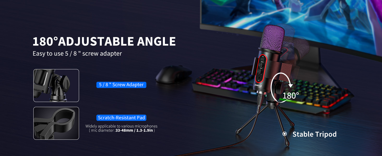 180° adjustable angle