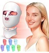 CAMLKE Red Light Therapy Mask for Face & Neck, LED Infrared Light Therapy Device,USB-C Rechargeab...