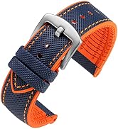 watchdives Nylon Rubber Bottom Watch Straps Canvas Men Watch Band Breathable Waterproof Replaceme...