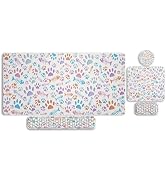MOSISO Extended Gaming Mouse Pad&Massage Keyboard Wrist Rest&Mousepad&Wrist Rest&Coaster, Ergonom...