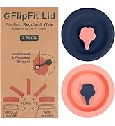 ORIGINAL CREATOR - FlipFit Dual-Fit Silicone Mason Jar Lids with Straw Hole Fits Both Regular & ...