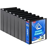 COMIX Heavy Duty Slant-D Ring View Binder, 2 inch 3 Ring Binders, Hold 500 Sheets of 8.5" x 11" P...