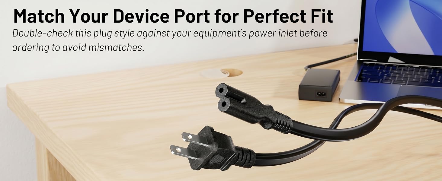 2 prong tv power cord