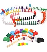 BigOtters Extra Large Domino Blocks Set, 108PCS Domino Starter Kit Colorful Wooden Domino Blocks ...