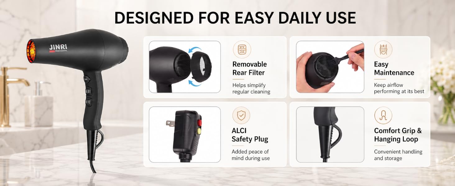 JINRI Infrared Hair Dryer