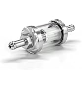 YSFER 1/4 Inline Fuel Filter, Corrosion-Resistant Aluminum & Transparent Glass Auto Gasoline Filt...
