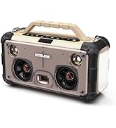 KETELESE DK21 Pro Bluetooth Speaker with TF Card Slot, CD Player, FM Radio, AUX Audio, 2 LED Ligh...