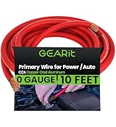 GEARit 1/0 Gauge Wire (10ft - Red Translucent) Copper Clad Aluminum CCA - Primary Automotive Wire...