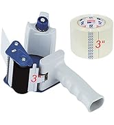 PERFECTAPE 3" Heavy Duty Packing Tape 1 Roll with 3" Tape Gun, Clear, 2.7 mil, 3 inch x 65 Yards