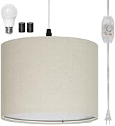 CINSARY Plug in Pendant Light, Hanging Light with Plug in Cord with Dimmable Switch, Hanging Lamp...