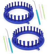 Aeelike 2 Pcs Round Knitting Looms Set, 24 Pegs Knitting Loom Simple for Beginner, 14 cm Diameter...