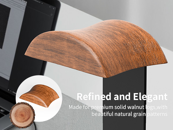 Solid Walnut Wood Headphone Stand with Controller Holder|2-in-1 Gaming Desk Organizer|for PS5
