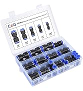 CGELE 40Pcs Quick Connect Air Hose Fittings 5/32 1/4 5/16 3/8 1/2 inch Quick Release Pneumatic Pu...