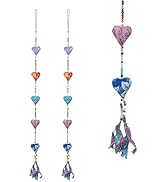 Set of 2 Designer Door Hanging Colorful Decorative Fabric Heart String for Indian Traditional Fes...