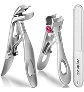 Vepkuso Nail Clippers for Seniors, Wide Jaw Fingernail Clippers and Angled Head Toenail Clippers ...
