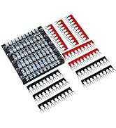 OCR 10 Position Double Terminal Strip Blocks 600V 15A 5-Pack + Red/Black Pre-Insulated ...