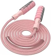 FITMYFAVO Jump Rope Cotton Adjustable Skipping Weighted jumprope for Women,Adult and Children Ath...