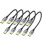 ApoJodly USB Cable 1FT 5-Pack, Short USB A Male to Male Cable Double Sided USB 3.0 Cord Compatibl...