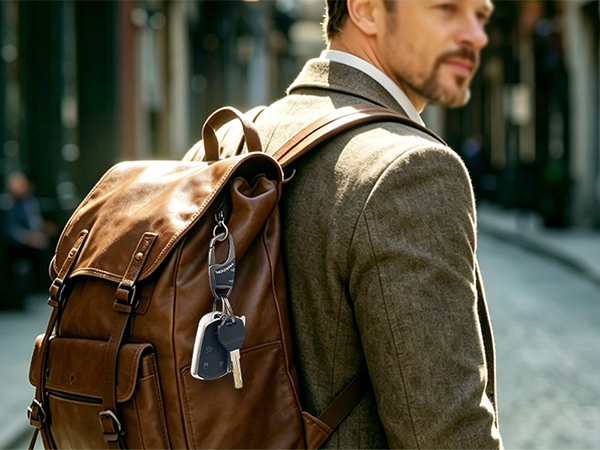 Hang key clip on your backpack for daily outings, eliminating bulky pocket clutter.