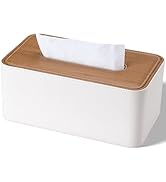 KINGFOM Luxury PU Leather Tissue Box Cover with Magnetic Top – Rectangular Modern Tissue Holder f...