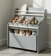 Humble Crew 3-in-1 Kids Bookshelf and Toy Storage Organizer, Bookcase with Rolling Toy Box and 3 ...
