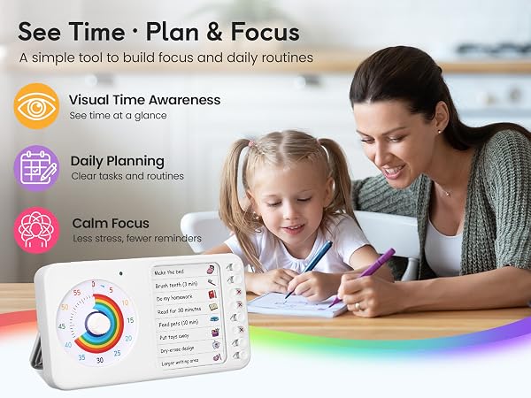 2 in 1 visual timer task board adhd autism dry erase chore chart visual schedule kids adults