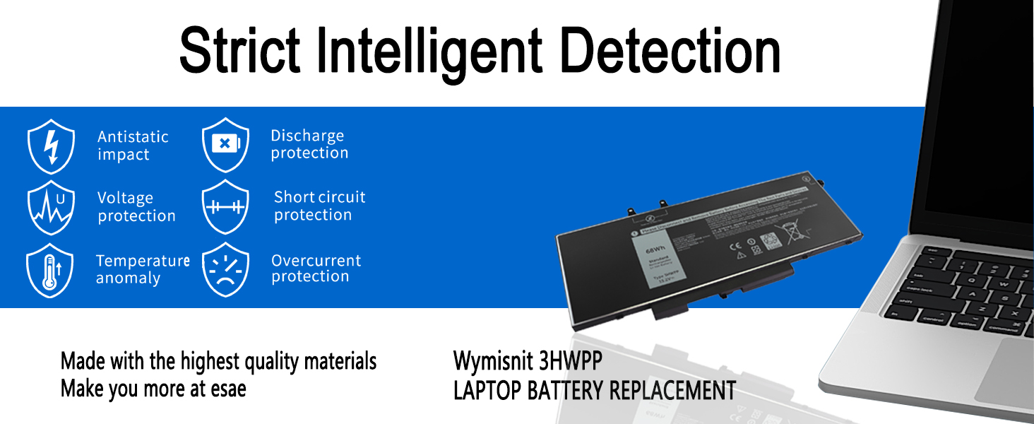 68Wh 3HWPP Replacement Battery for Dell
