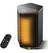 ComDomus Small Space Heater, Portable Electric Heaters for Indoor Use with Thermostat, 70° Oscill...