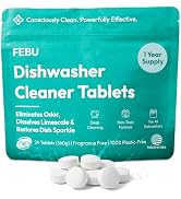 FEBU Dishwasher Cleaner Tablets Made in USA | Natural Dishwasher Cleaner and Deodorizer | Elimina...