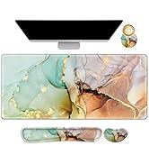 ArtSo Large Gaming Mouse Pad, Keyboard Wrist Rest Pad & Wrist Support Mousepad Set, Stitched Edge...